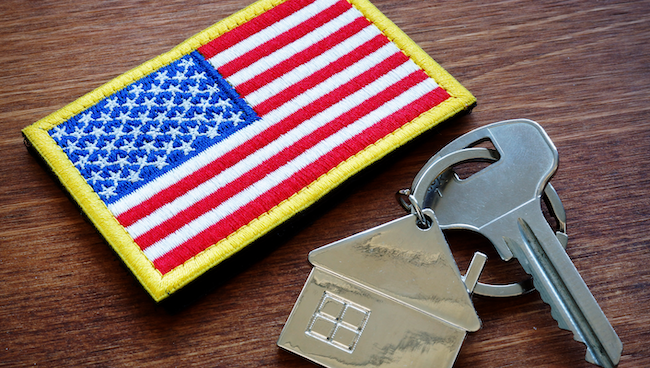 American flag patch and key